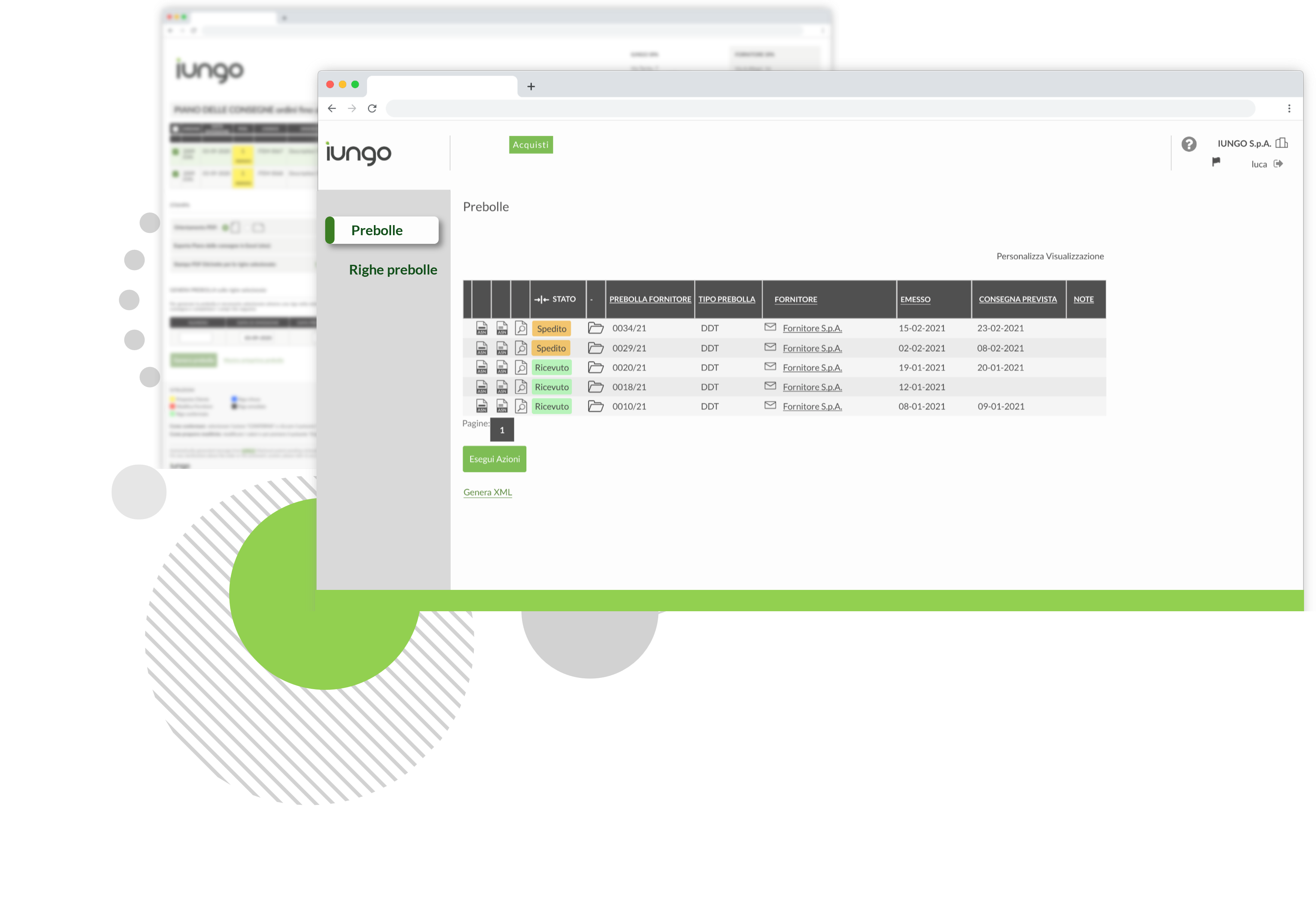 etichette schermata IUNGO